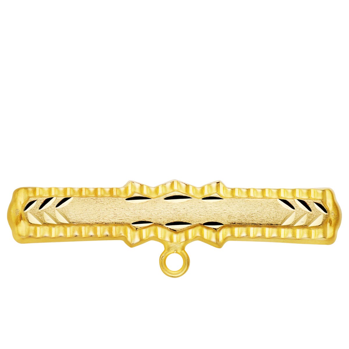 18K Alfiler Oro Amarillo Tallado 30X6 Mm