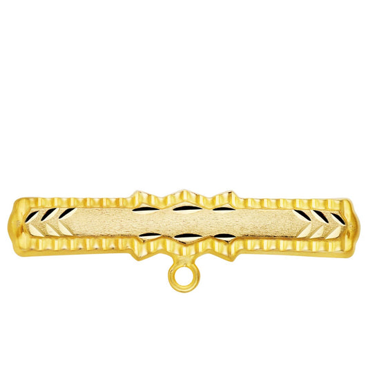 18K Alfiler Oro Amarillo Tallado 30X6 Mm