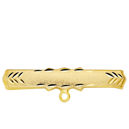 18K Alfiler Oro Amarillo Tallado 30X6 Mm