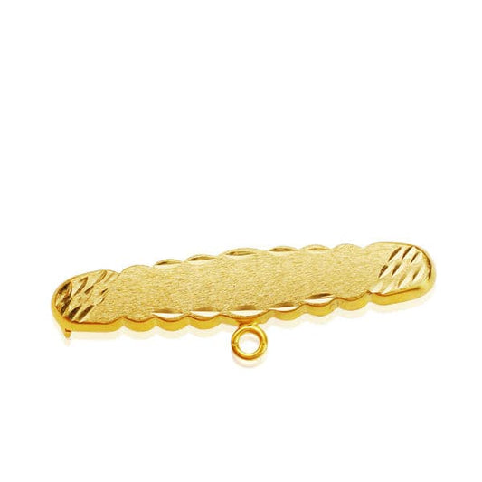 18K Alfiler Oro Amarillo Tallado 30X6 Mm