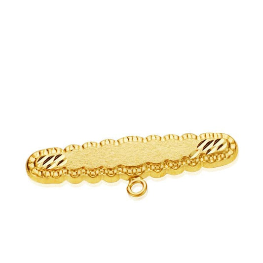 18K Alfiler Oro Amarillo Tallado 30X6.5 Mm