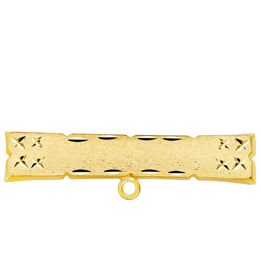 18K Alfiler Oro Amarillo Tallado 30X6 Mm