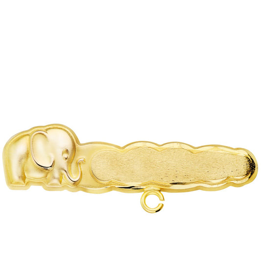 18K Alfiler Oro Amarillo Tallado Elefante. 30X8 Mm