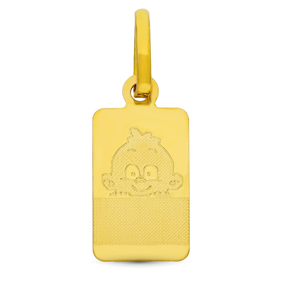 18K Placa Chapa Oro Amarillo Bebe 16X8 Mm