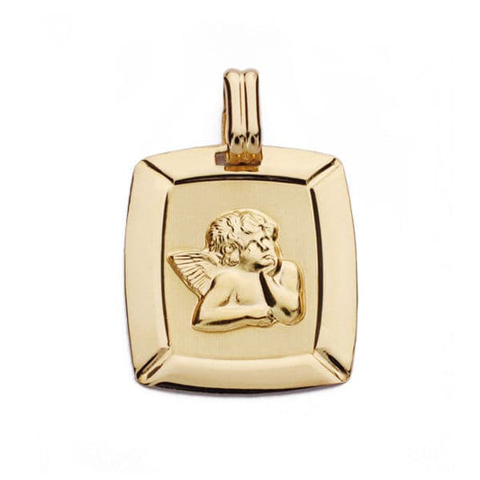 18K MEDALLA ORO AMARILLO ANGEL BURLON LASER 20X17 MM