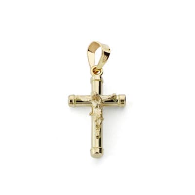 9K Cruz Oro Amarillo Cristo 17X10 Mm