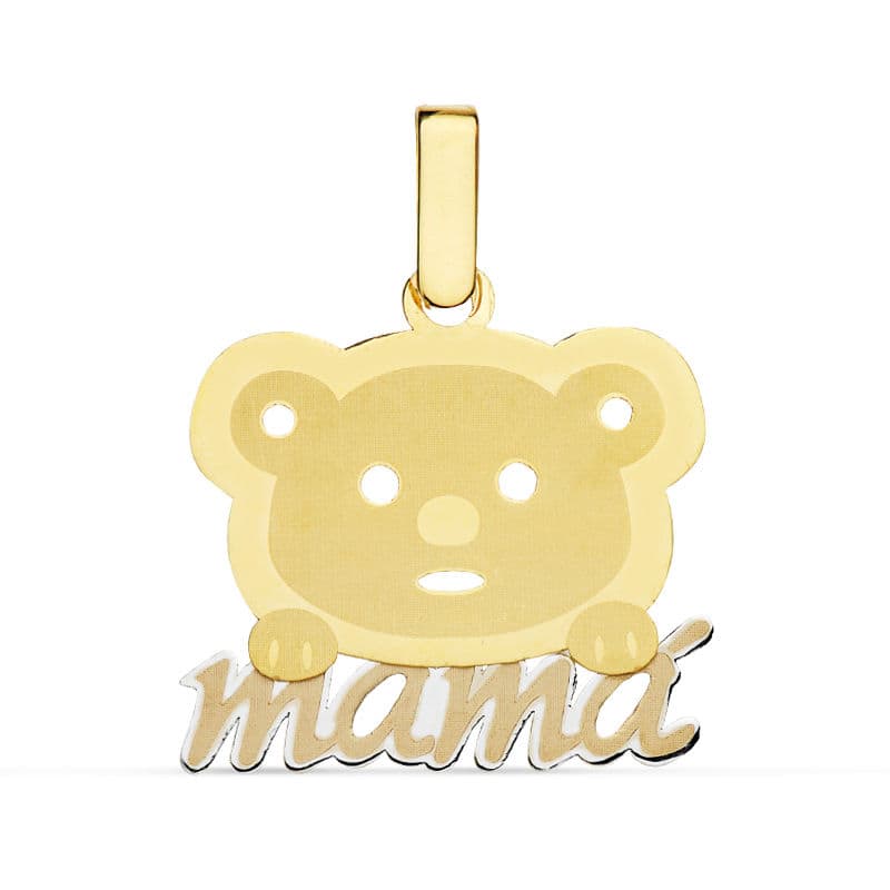 18K Colgante Bicolor Mama Oso. 21X17 Mm