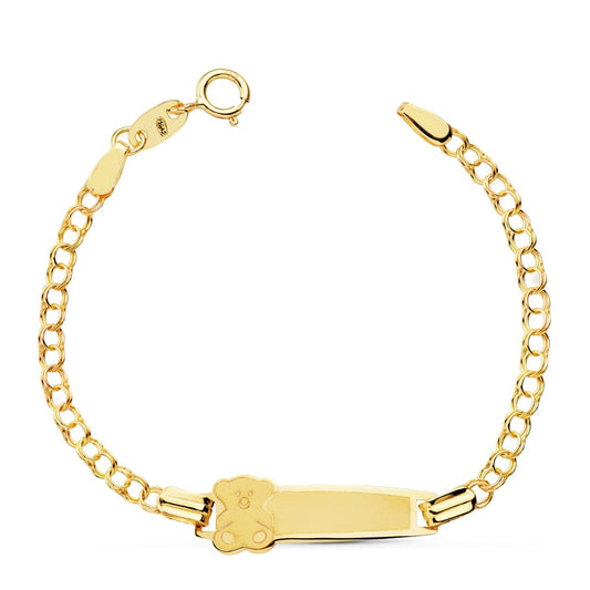 18K Pulsera Esclava Oro Amarillo Oso 12.5 Cm