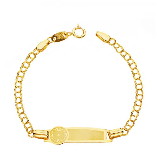 18K Pulsera Esclava Oro Amarillo Reloj 13Cm