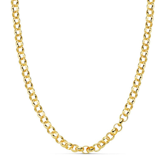 18K Cadena Oro Amarillo Rolo Hueca 45Cm 5.5 Mm