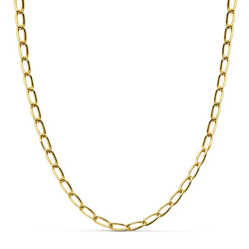 18K Cadena Oro Amarillo Bilbao Hueca 4 Mm -50Cm