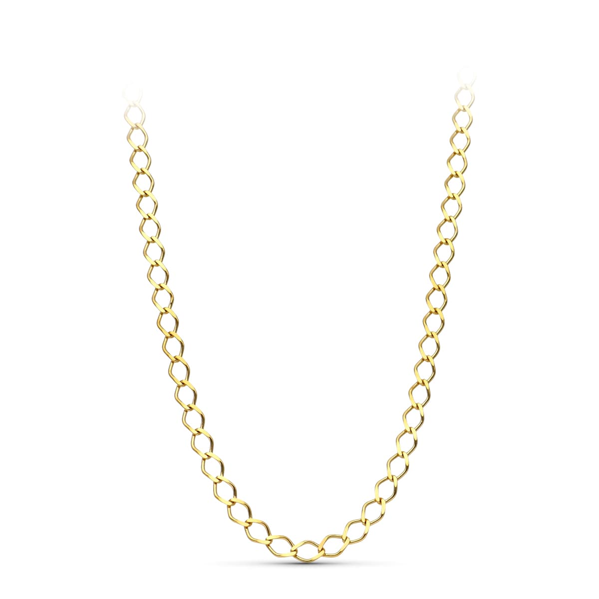 18K Cadena Oro Amarillo Maciza Rombo Maciza 50Cm