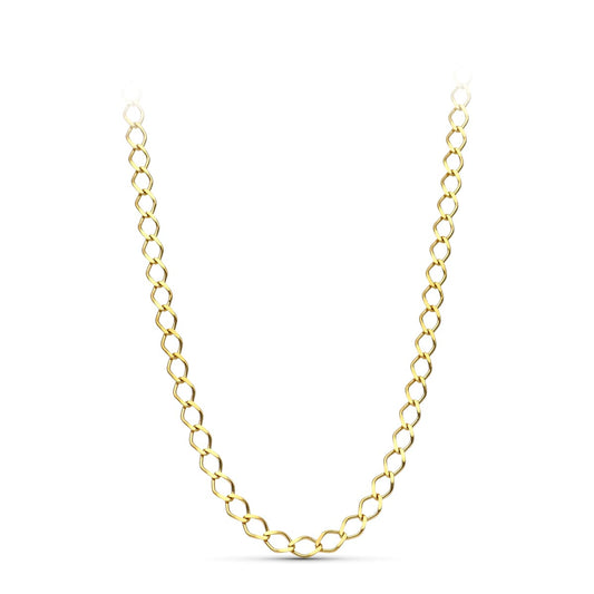 18K Cadena Oro Amarillo Maciza Rombo Maciza 50Cm