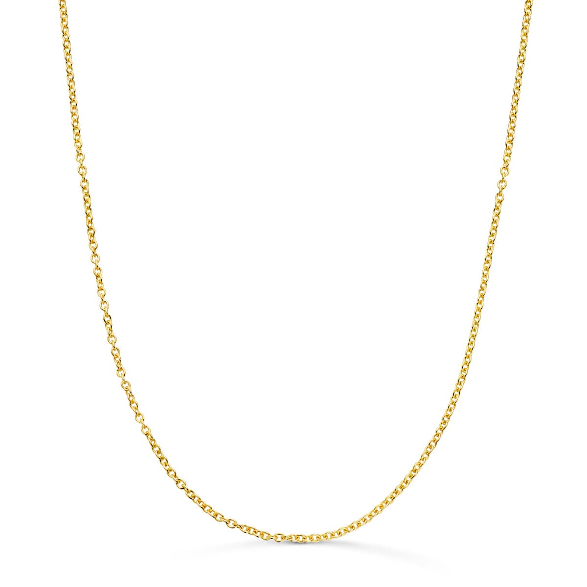 18K Cadena Oro Amarillo Rolo Maciza Ancho: 1.2Mm Largo: 50Cm