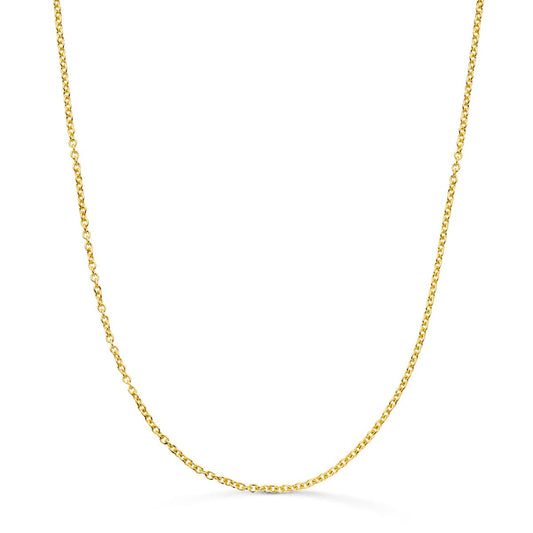 18K Cadena Oro Amarillo Rolo Maciza Ancho: 1.2Mm Largo: 50Cm