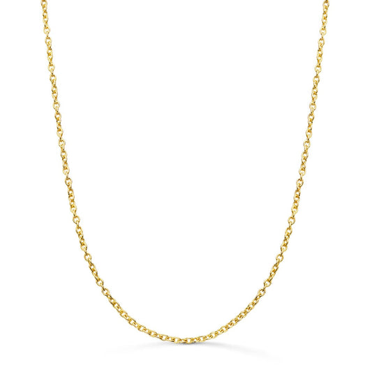 18K Cadena Oro Amarillo Forzada Maciza Ancho: 1.9Mm Largo: 50Cm