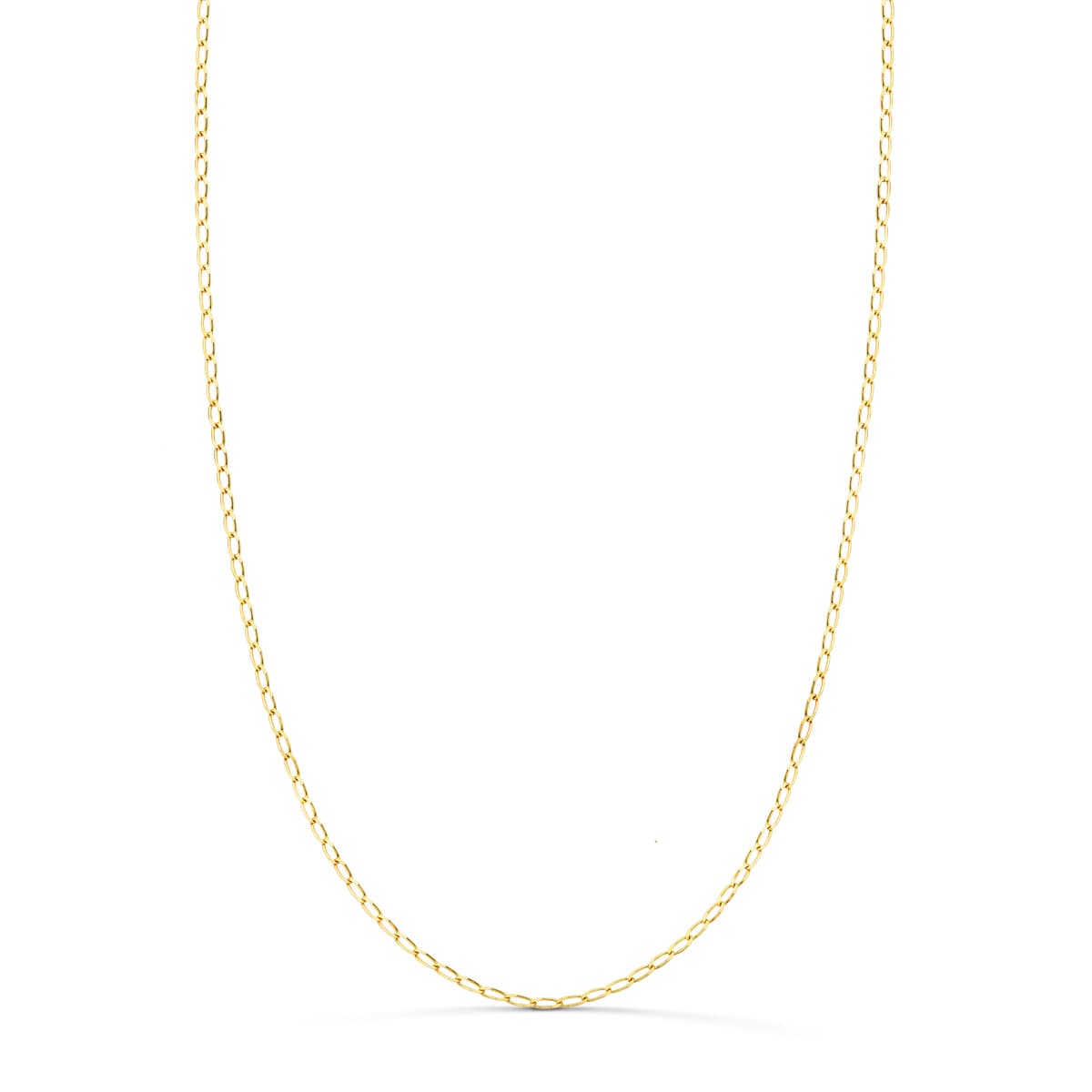 18K Cadena Oro Amarillo Bilbao Maciza Ancho: 1Mm Largo: 45Cm