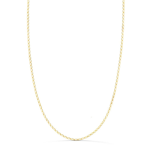18K Cadena Oro Amarillo Bilbao Maciza Ancho: 1Mm Largo: 45Cm