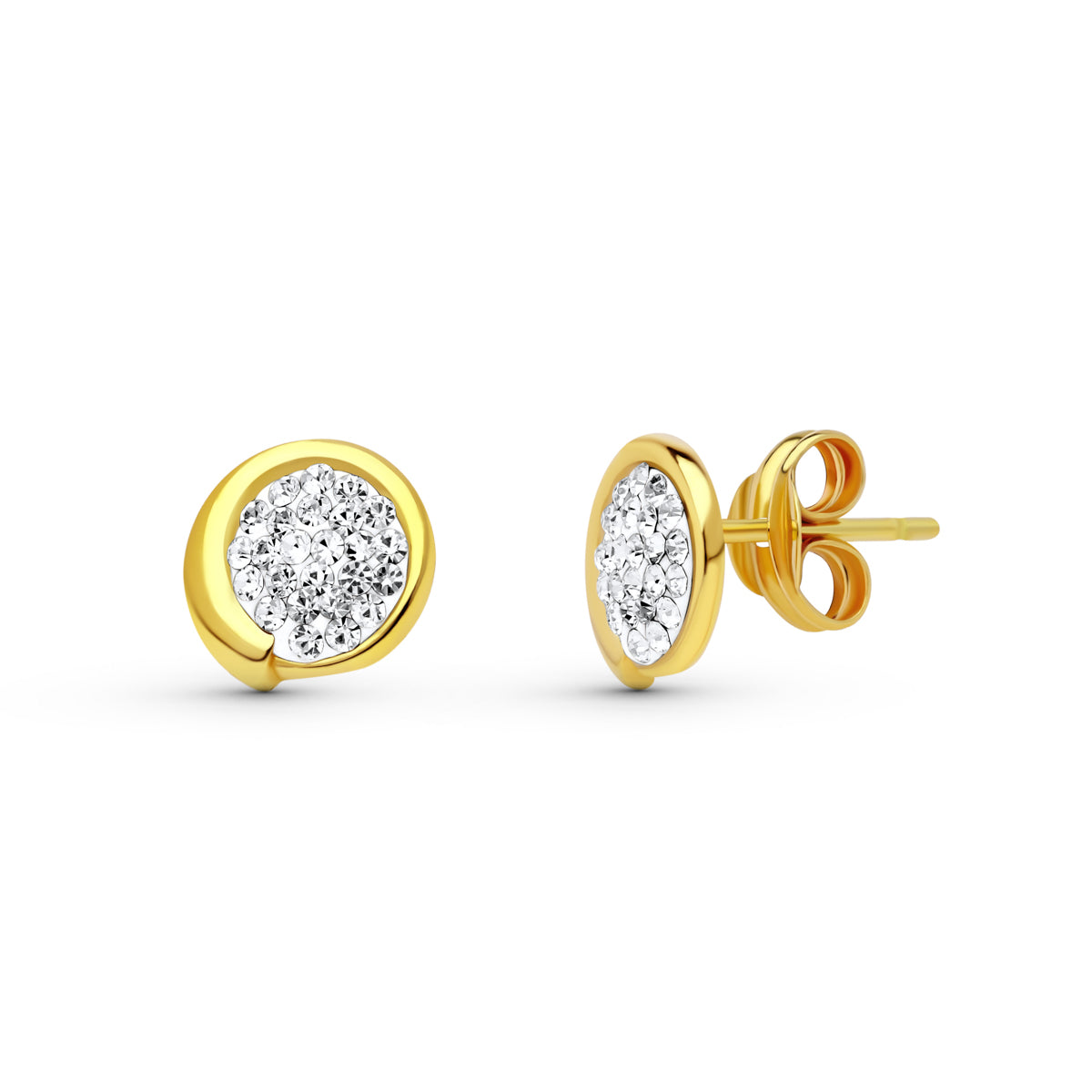 18K Pendientes Redondos Circonita 7 Mm