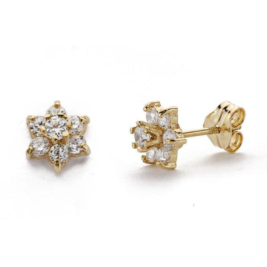 9K Pendientes Oro Amarillo Cuajo. 6X6 Mm Cierre Presion