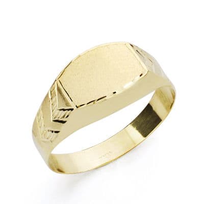18K Sello Oro Amarillo Hueco Lateral Tallado. Zona Grabado: 9X6 Mm