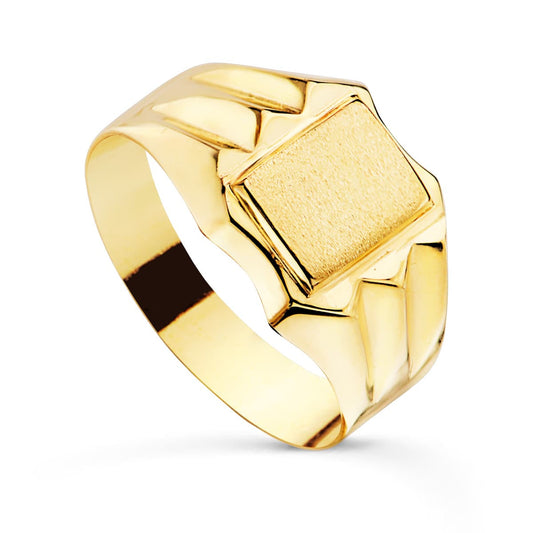 18K Sello Oro Amarillo Hueco Cadete. Zona Grabado: 7,5 X 5,5Mm