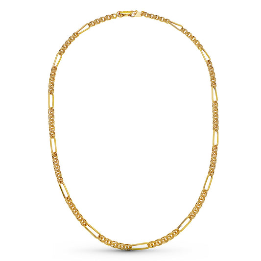 18K Cadena Oro Amarillo Hungara Hueca 50Cm 4.5 Mm