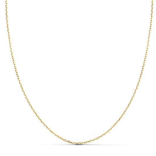 18K Cadena Oro Amarillo Maciza Forzada 45Cm 0.06 Mm