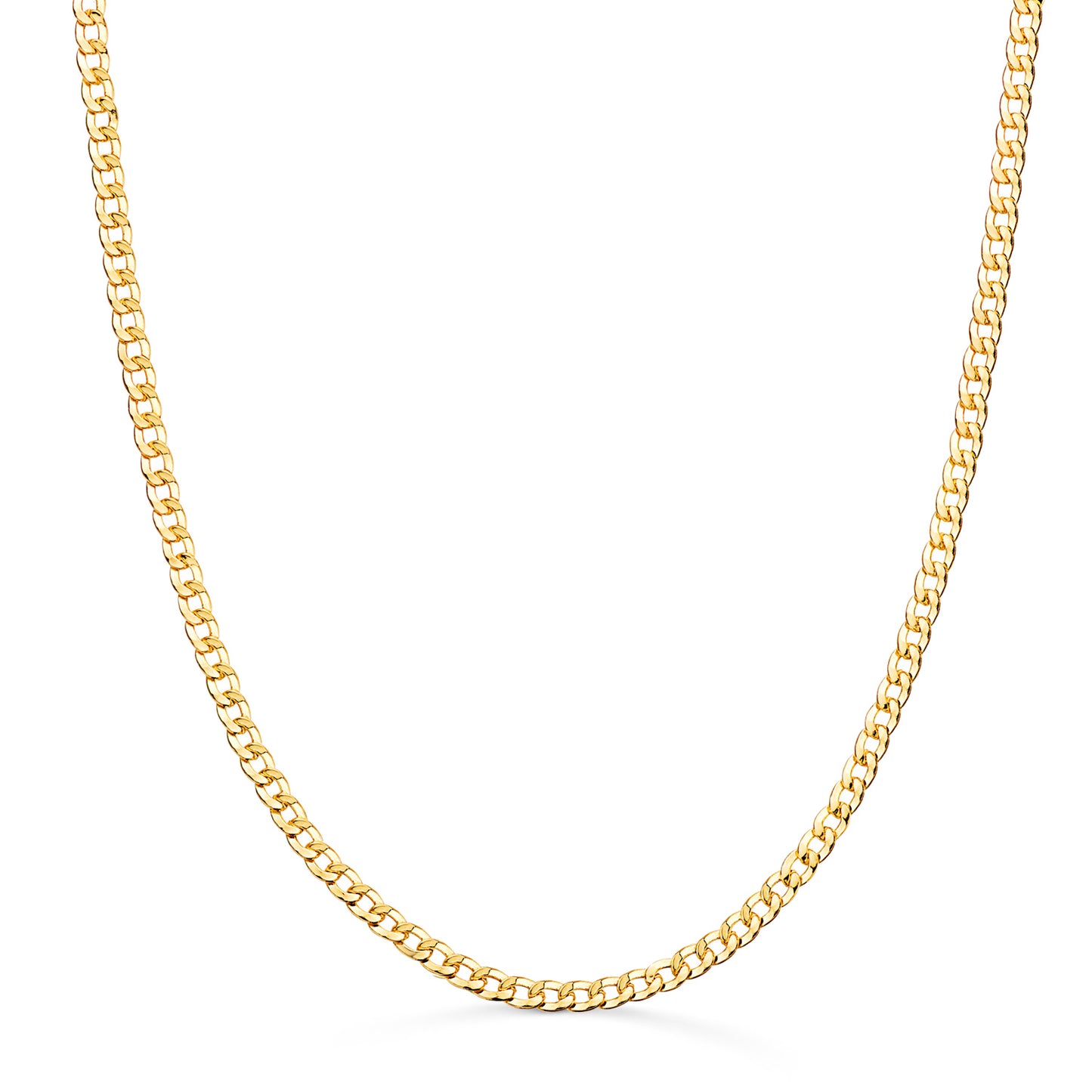 18K Cadena Oro Amarillo Barbada Hueca. Ancho: 2,2 Mm. Largo: 60Cm