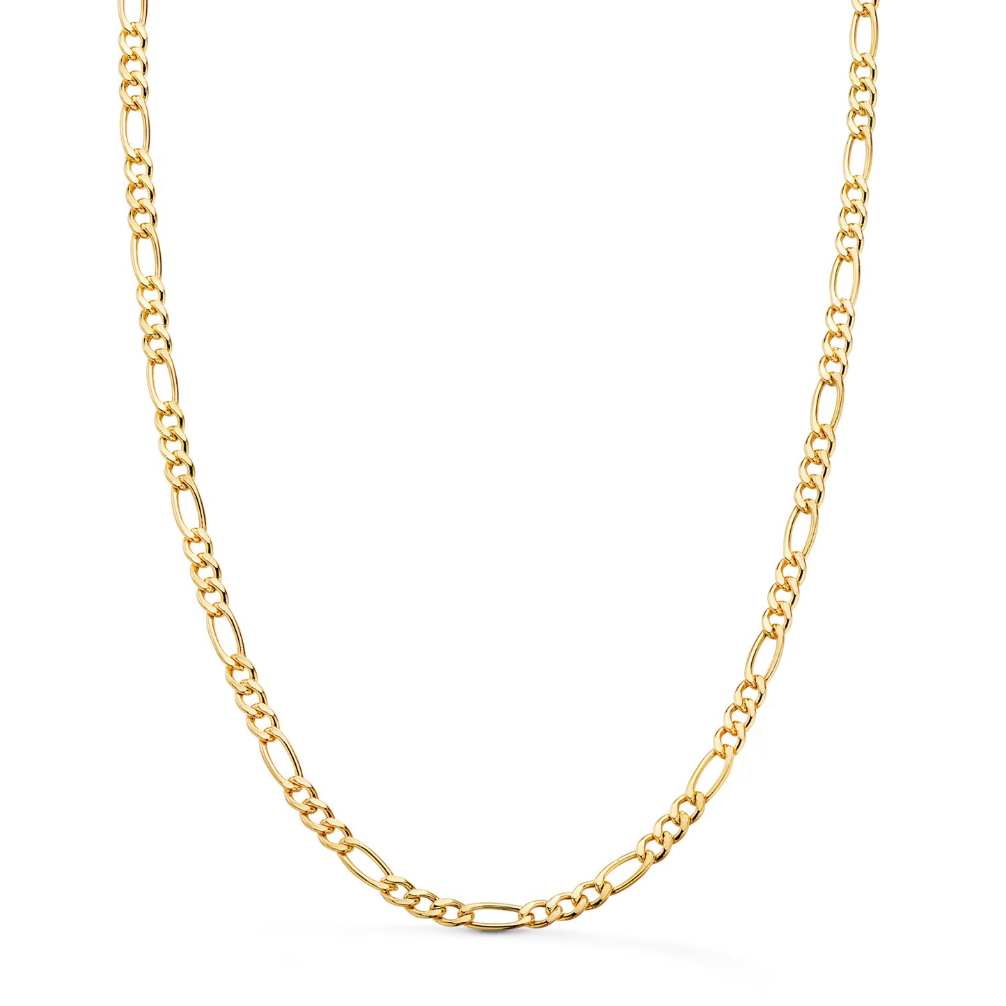 18K Cadena Oro Amarillo Hueca Eslabon Tipo Cartier Ancho 4 Mm Largo 60Cm