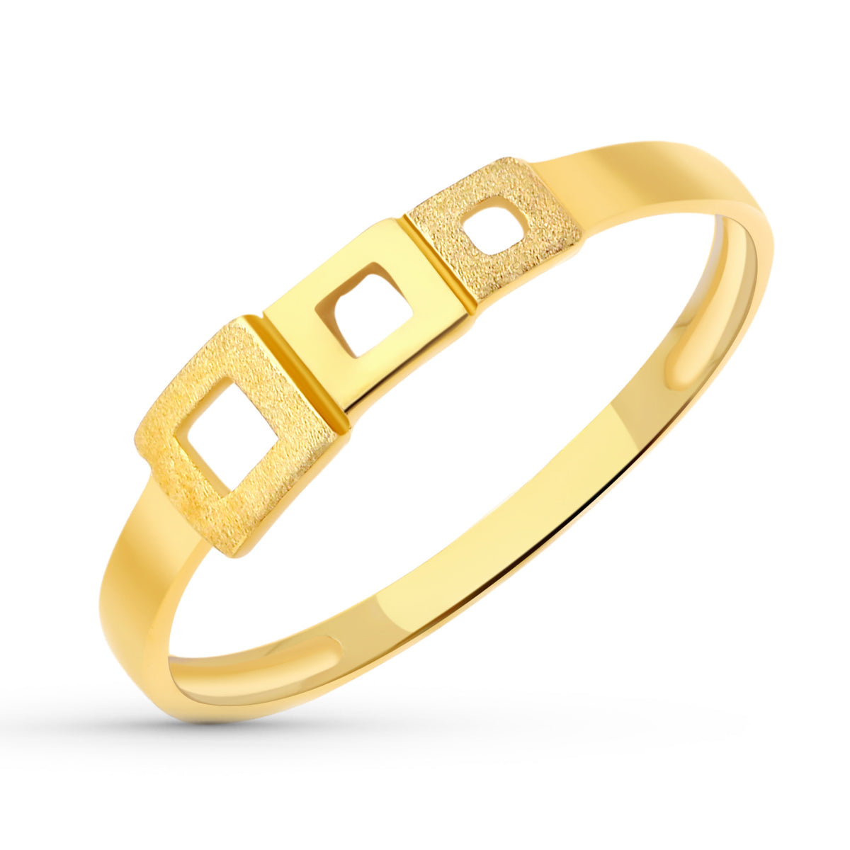 18K Sortija Oro Amarillo Cuadrados