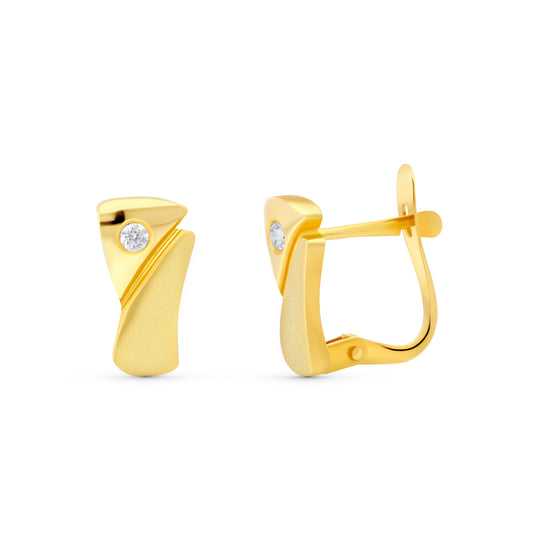 18K Pendientes Circonita 11X6 Mm