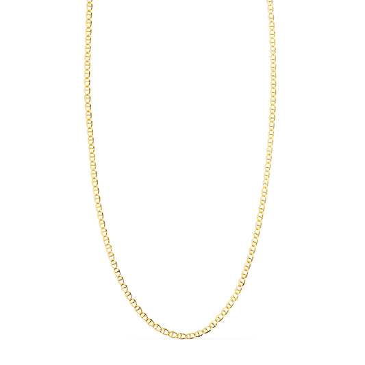 18K Cadena Oro Amarillo Ancla Maciza Largo 50Cm Ancho 1,2 Mm