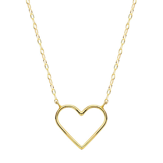 18K GARGANTILLA ORO AMARILLO CORAZONES 16X14 MM 40CM