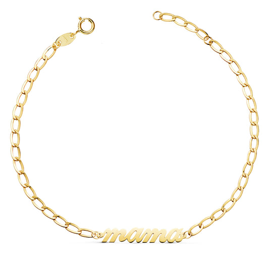 18K Pulsera Oro Amariillo Mama Cadena Bilbao 2.5Mm. Largo: 20Cm