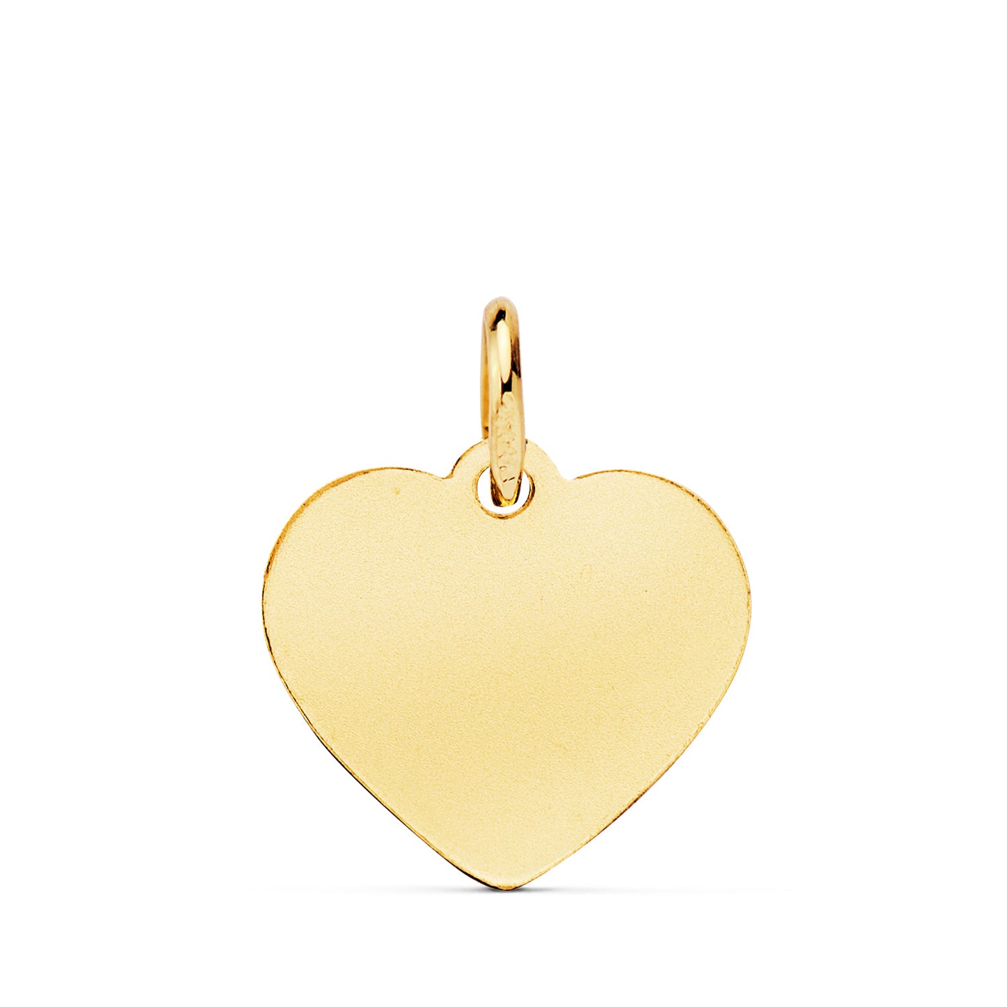 18K MEDALLA ORO AMARILLO CORAZON ANGELITO BURLON ESMALTE AZUL 14 MM