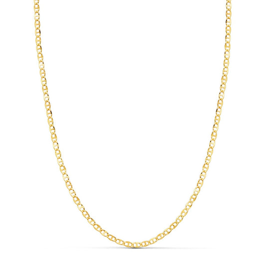 18K Cadena Oro Amarillo Ancla Hueca Tallada Largo 45Cm Ancho 2 Mm
