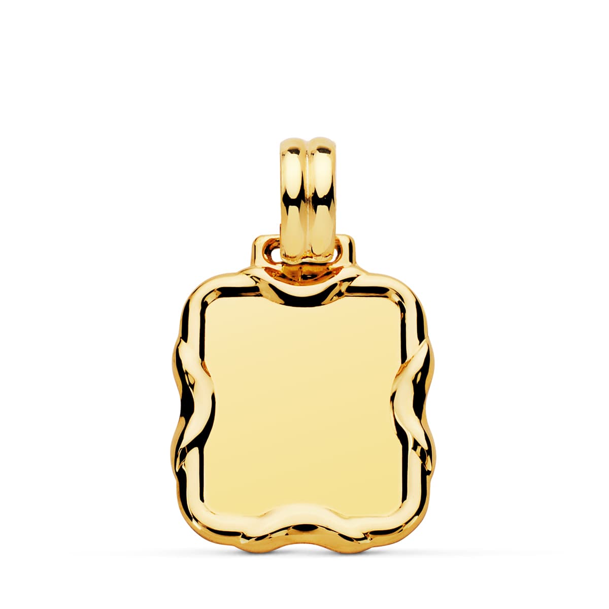 9K Placa Chapa Oro Amarillo Rectangular 23X19 Mm