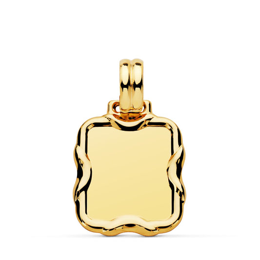9K Placa Chapa Oro Amarillo Rectangular 23X19 Mm
