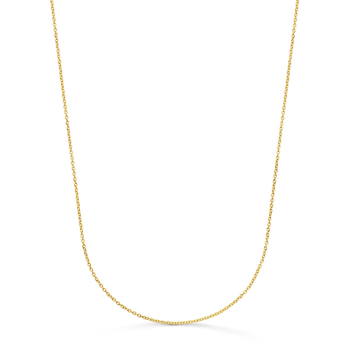 18K Cadena Oro Amarillo Rolo Maciza Ancho: 1Mm Largo: 40Cm
