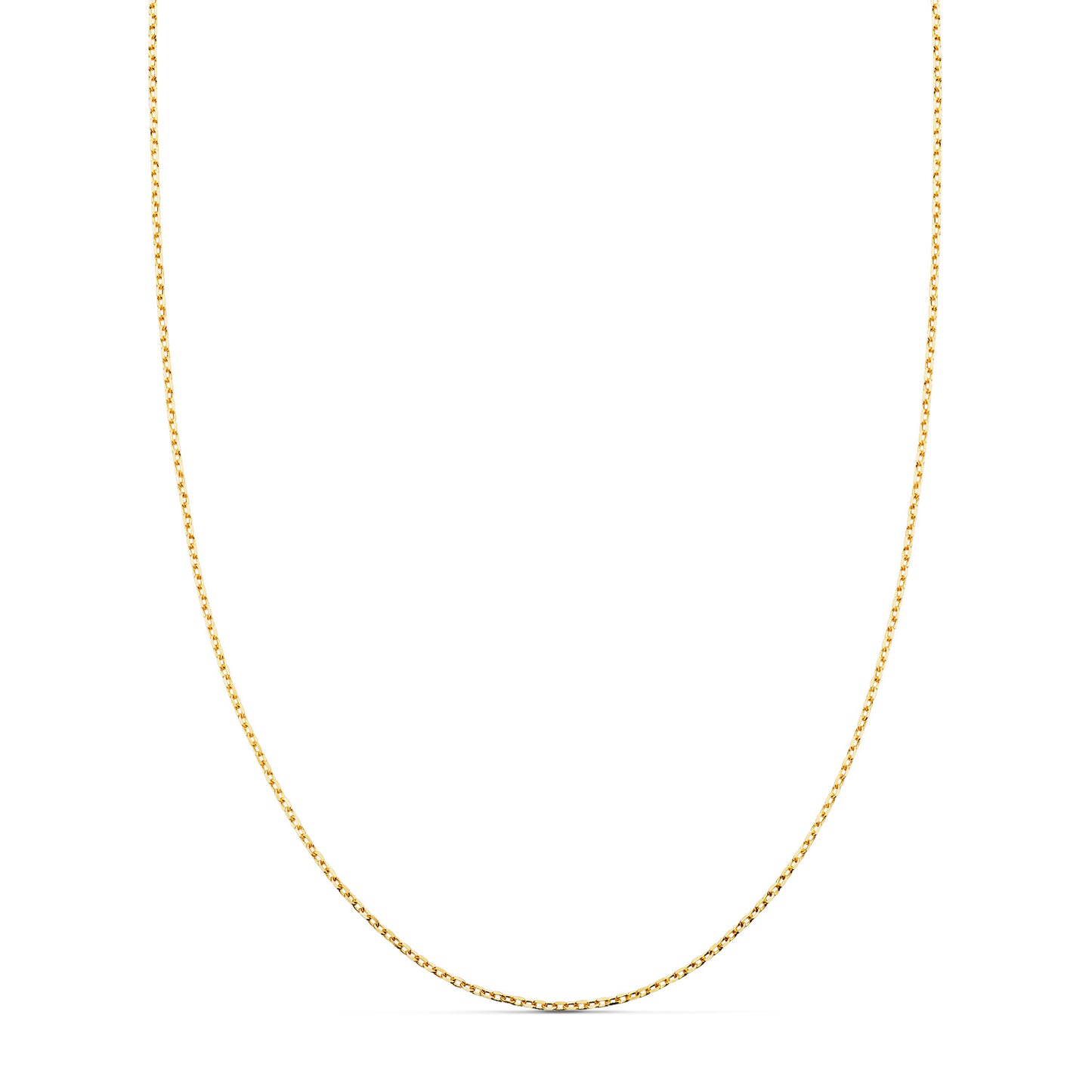 18K Cadena Oro Amarillo Forzada Maciza Ancho: 0.75 Mm Largo: 40Cm