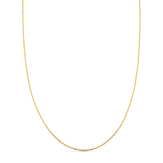 18K Cadena Oro Amarillo Forzada Maciza Ancho: 0.75 Mm Largo: 40Cm
