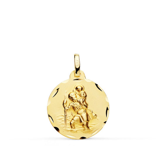 18K MEDALLA ORO AMARILLO SAN CRISTOBAL 18 MM
