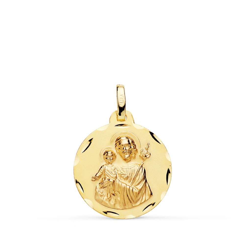 9K Medalla Oro Amarillo San Jose 9K 18 Mm