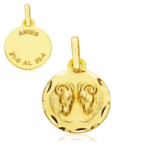 9K Horoscopo Oro Amarillo 13 Mm Aries