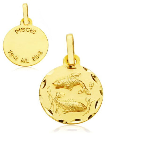 9K HOROSCOPO ORO AMARILLO 13 MM PISCIS