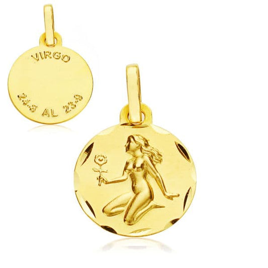 9K HOROSCOPO ORO AMARILLO 13 MM VIRGO