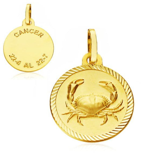 9K Horoscopo Oro Amarillo Disco 16 Mmcancer