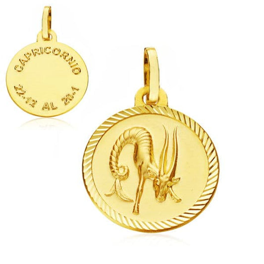 9K Horoscopo Oro Amarillo 16 Mm Capricornio