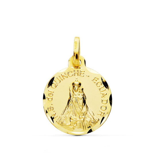 18K MEDALLA ORO AMARILLO NUESTRA SEÑORA DEL QUINCHE 16 MM